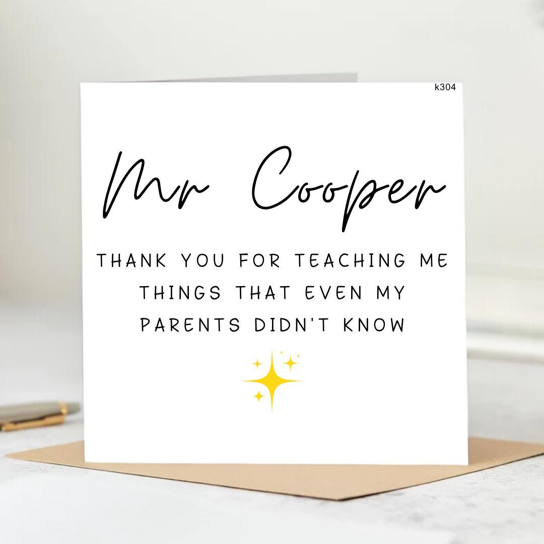 Thank You Teacher Card, For The Best Teacher Card, End of Term Gift 6x6