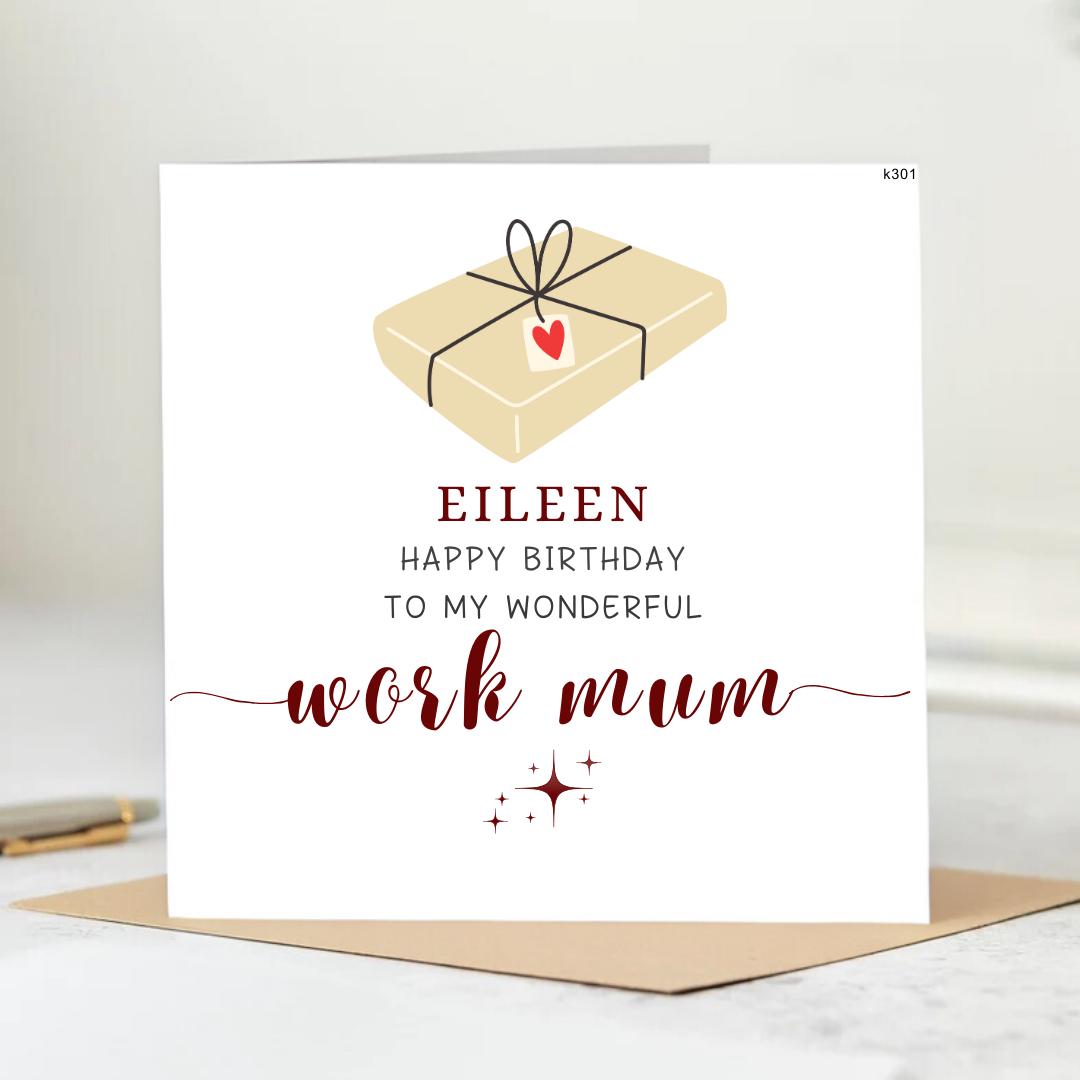 Happy Birthday to my Work Mum card, card for colleague, Card for Work Mum 6x6