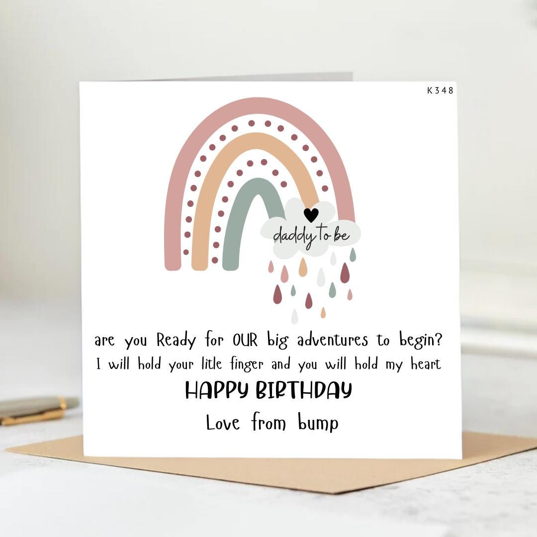 Daddy Birthday Card, Daddy To Be Birthday Card, Happy Birthday Daddy From Bump, Birthday Card From The Bump, Dad To Be Birthday Gift 6x6
