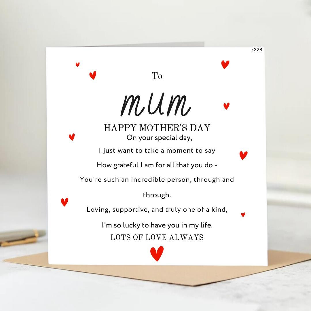 Mum Birthday Card, Cute Birthday Card For Mum, Mum Floral Birthday Card, Mum Birthday Card, Birthday Card Mum, Mum Birthday Gift For Her 6x6