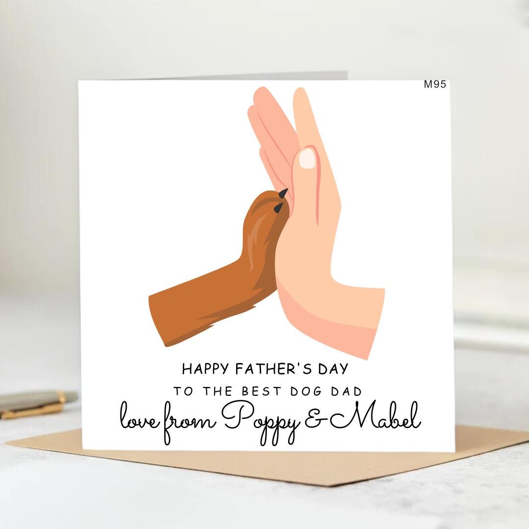 Father's Day Card for Dog Dad, Dog Dad Father's Day Card, Father's Day Card from the Dog, Personalised Father's Day Card for Him 6x6