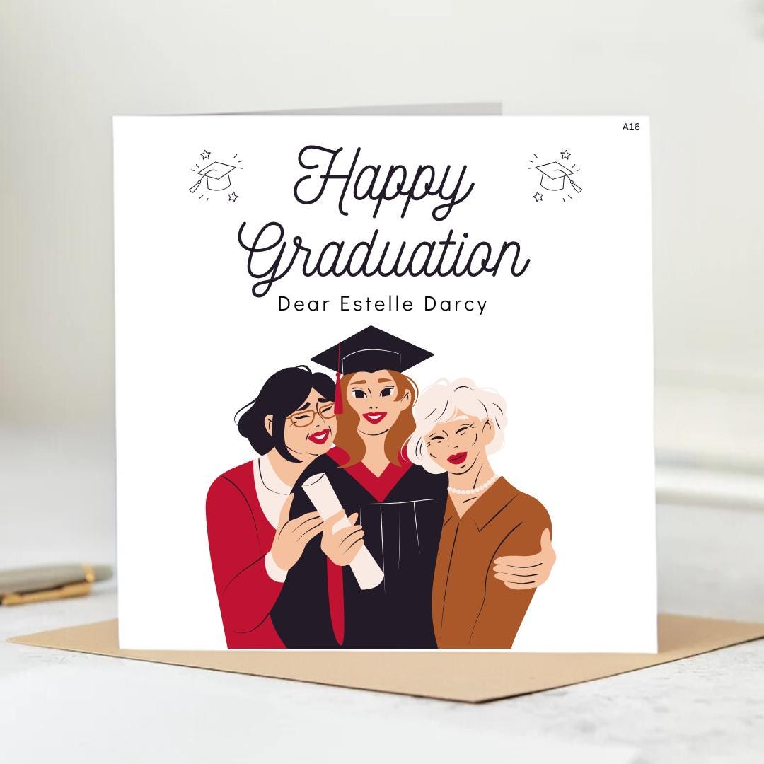 Personalized Graduation Card - Graduated Card - Celebration Card - Graduation Greeting Card 6x6